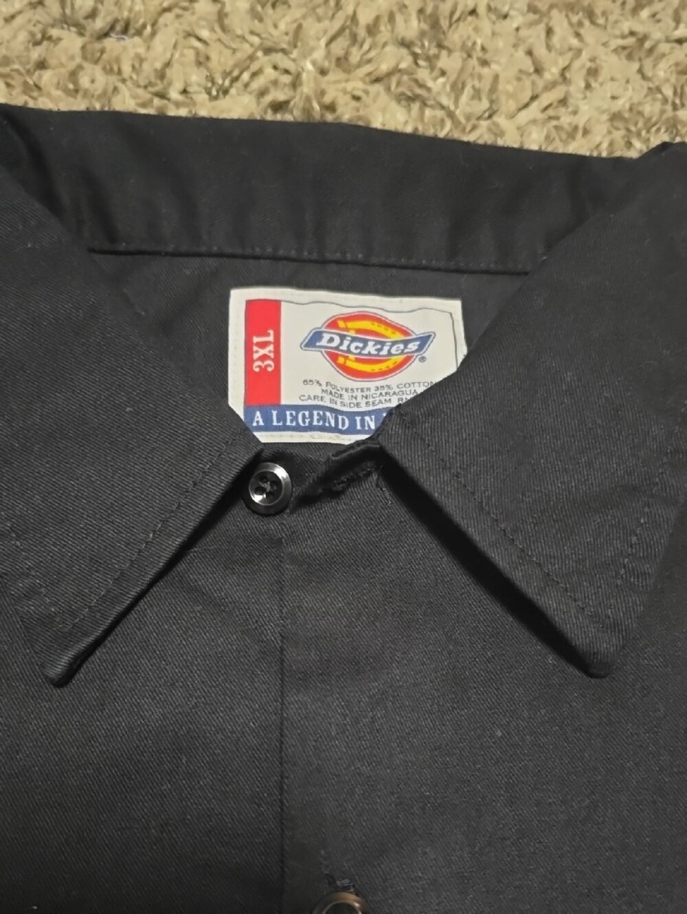 Dickies Black Short-Sleeve Button-Down Work Shirt - Picture 4 of 5